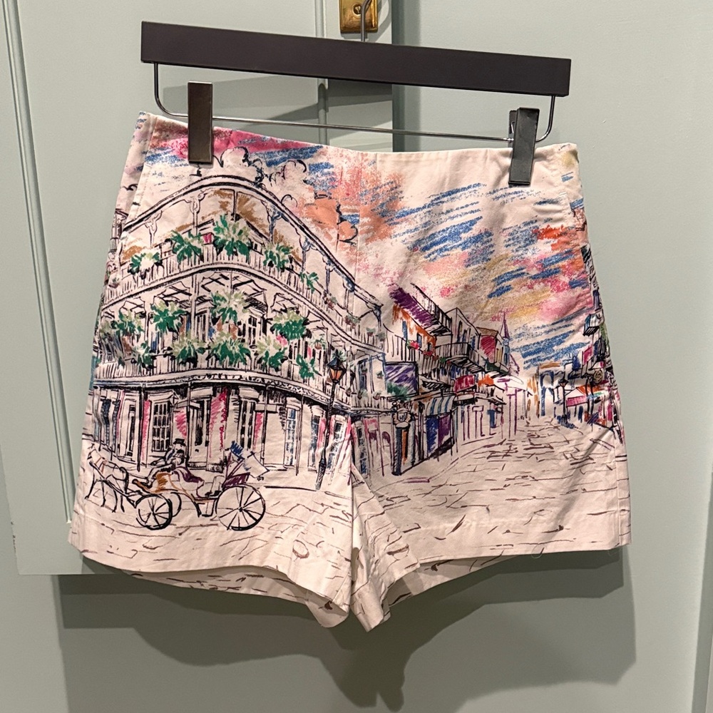 Polo by Ralph Lauren White High-Waist Illustrated Scene Shorts
